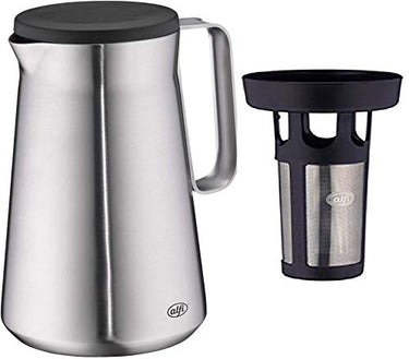 alfi teapot set: Drive! vacuum flask, matt stainless steel 1.0 l, double-walled stainless steel, dishwasher safe + Dan tea filter on sale